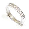 Anillo alianza oro blanco 18k con diamantes talla princesa