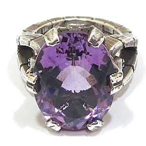 Anillo de plata 925 estilo medieval con amatista