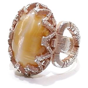 Anillo de plata 925 con opalo chapado oro rosa