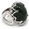 Anillo Plata de Ley 925 Jade Nefrita verde oscuro