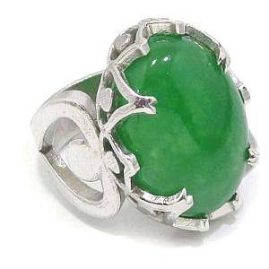 Anillo Plata de Ley 925 Jade Nefrita verde intenso
