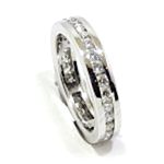 Anillo alianza completa oro blanco diamantes