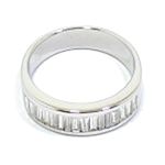 Alianza oro blanco diamantes baguette