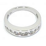 Alianza oro blanco diamantes princesa