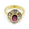 anillo oro amarillo rubi diamantes