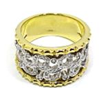 Anillo oro amarillo y blanco diamantes