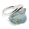 Anillo oro blanco aguamarina diamantes