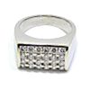 Anillo oro blanco diamantes rectangular
