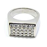 Anillo oro blanco diamantes rectangular