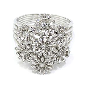 anillo oro blanco orlas diamantes