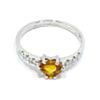 anillo oro blanco zafiro amarillo talla corazon diamantes