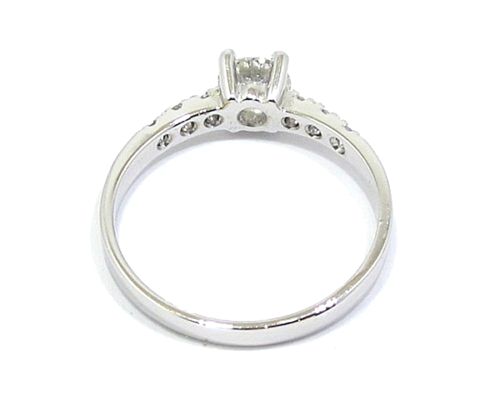 Anillo solitario oro blanco diamantes 4 garras