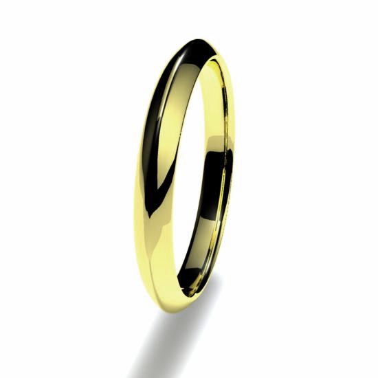 Anillo alianza oro amarillo 18K 2,5mm seccion piramidal n12