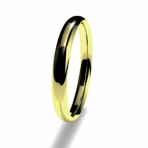 Anillo alianza oro amarillo 18K 2,5mm seccion plana n12