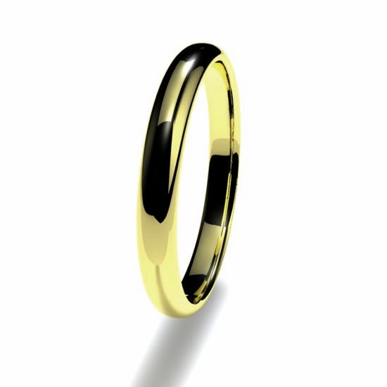Anillo alianza oro amarillo 18K 2,5mm seccion redonda n12