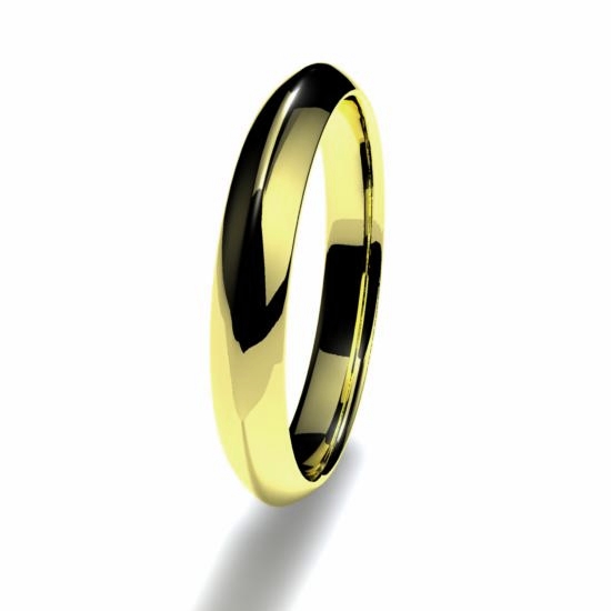 Anillo alianza oro amarillo 18K 3mm seccion piramidal n12