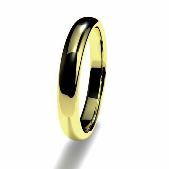 Anillo alianza oro amarillo 18K 3mm seccion redonda alta n12