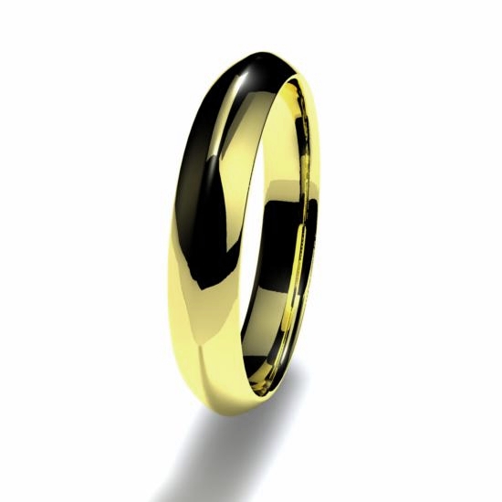 Anillo alianza oro amarillo 18K 3,5mm seccion piramidal n12