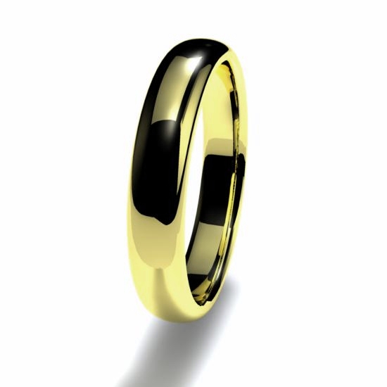 Anillo alianza oro amarillo 18K 3,5mm seccion redonda alta n12