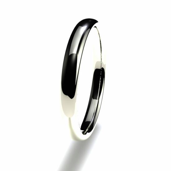 Anillo alianza oro blanco 18K 2,5mm seccion oval n12