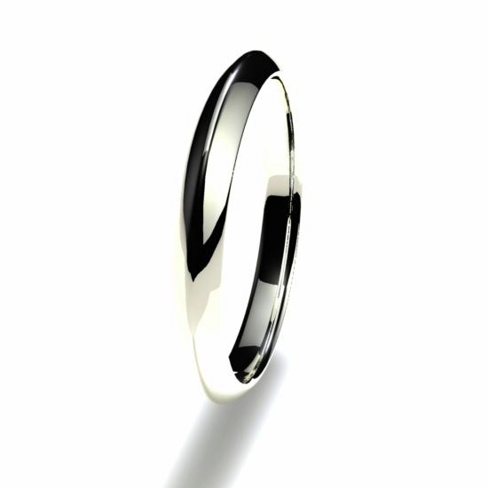 Anillo alianza oro blanco 18K 2,5mm seccion piramidal n12