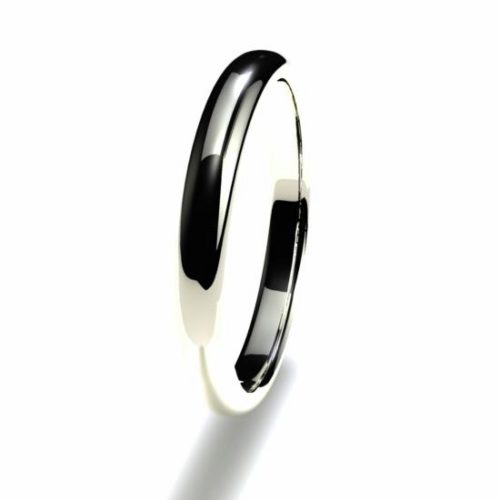 Anillo alianza oro blanco 18K 2,5mm seccion redonda alta n12
