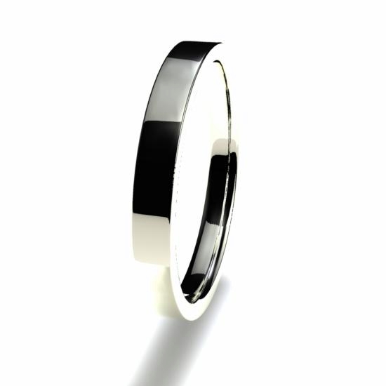Anillo alianza oro blanco 18K 2,5mm seccion recta n12