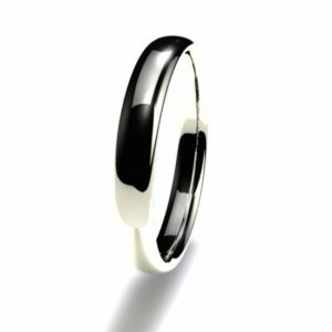 Anillo alianza oro blanco 18K 3mm seccion oval n12
