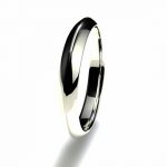 Anillo alianza oro blanco 18K 3mm seccion piramidal n12