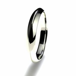 Anillo alianza oro blanco 18K 3mm seccion piramidal n12