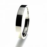Anillo alianza oro blanco 18K 3mm seccion rectangular n12