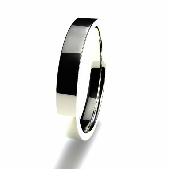 Anillo alianza oro blanco 18K 3mm seccion rectangular n12