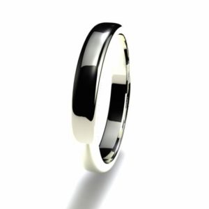 Anillo alianza oro blanco 18K 3mm seccion semirecta n12
