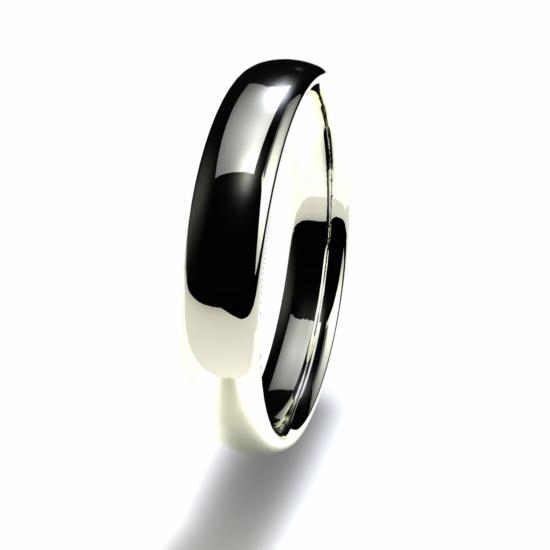 Anillo alianza oro blanco 18K 3,5mm seccion oval n12