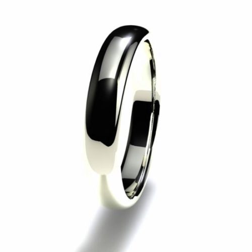 Anillo alianza oro blanco 18K 3,5mm seccion redonda alta n12