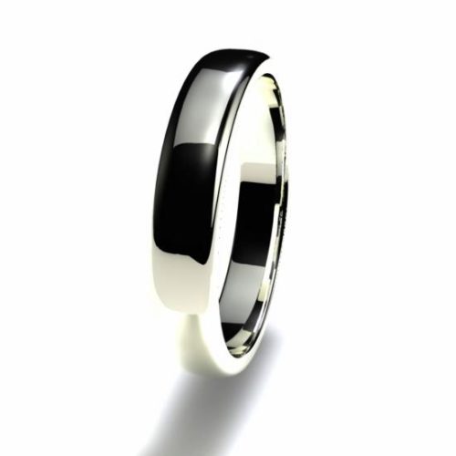 Anillo alianza oro blanco 18K 3,5mm seccion semirecta n12
