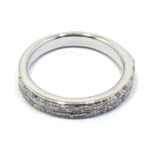 Alianza doble de oro blanco 18k con diamantes