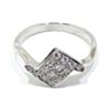 Anillo de oro blanco 18k con diamantes en romboide