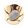 Anillo de oro rosa 18k con centro pavé de diamantes by Centoventuno
