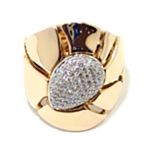 Anillo de oro rosa 18k con centro pavé de diamantes by Centoventuno