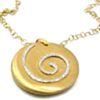 Collar de oro rosa 18k con colgante redondo con espiral de diamantes by PVG