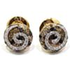 Pendientes de oro rosa 18k con espiral de diamantes blancos y color