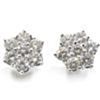 Pendientes orla o roseta de oro blanco 18k con 14 diamantes