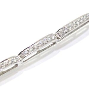 Pulsera oro blanco 18k tramos diamantes
