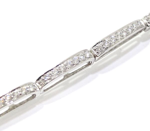 Pulsera oro blanco 18k tramos diamantes