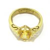 Anillo de plata 925 chapada en oro con circonita amarilla