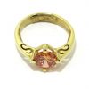 Anillo de plata 925 chapada en oro con circonita anaranjada