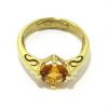 Anillo de plata 925 chapada en oro con circonita miel