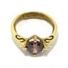 Anillo de plata 925 chapada oro con circonita rosa oscuro