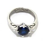 Anillo de plata 925 con circonita azul marino